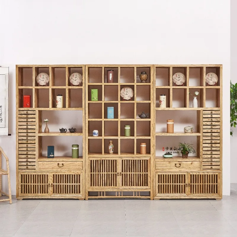 set cabinet rack Solid wood Chinese room Bogu rack cake cabinet