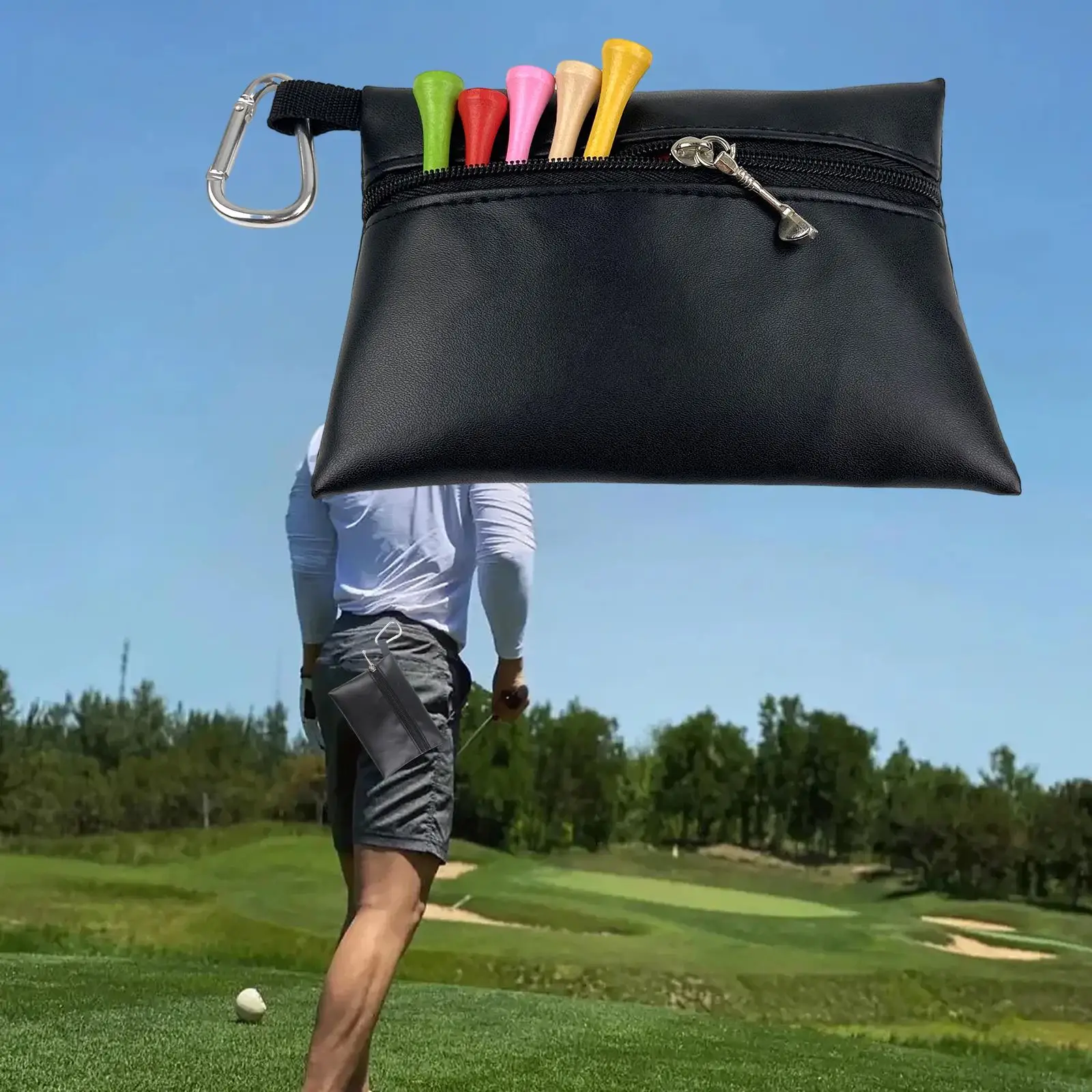 Golf Tee Pouch Golf Accessories Bag Lightweight Container for Golf Player Ball Marker Bag Golf Club Supplies Golf Ball Waist Bag