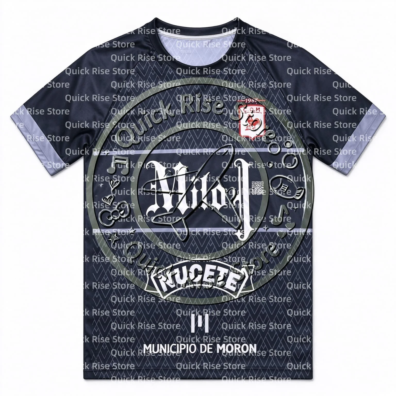 2026 Deportivo Morón Home Soccer Jersey Men Breathable Football Shirt Argentinian Club Fan Short Sleeve Sports Tee For Training