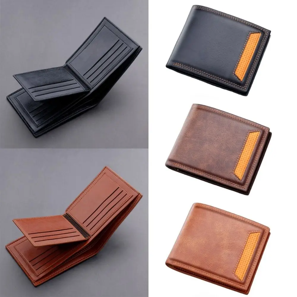 Mode Für Männer Hohe Qualität Kurze Querschnitt Brieftasche Jugend Dreifach Gefaltete Geldbörse Business Multi-karte PU Leder Männlichen kartenhalter