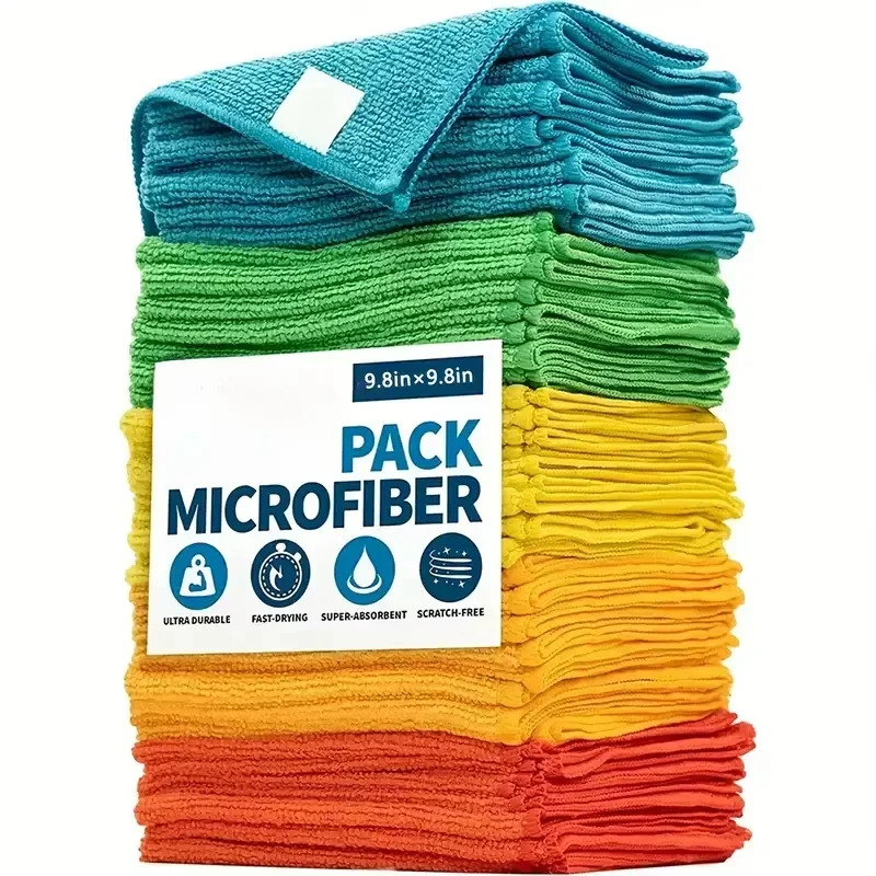 

20/10/5/3pcs Microfiber Cleaning Cloth, Dishwashing Cloth Household Rag Kitchen Bathroom Cleaning Towel Durable Absorbent Towel