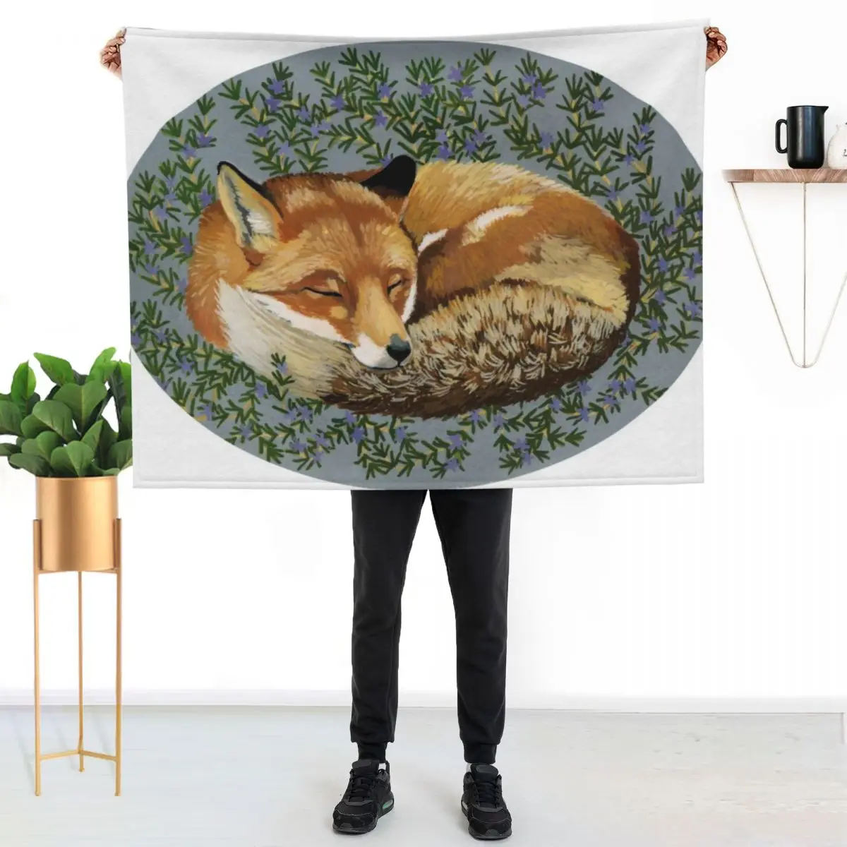 

Rosemary Fox Throw Blanket Soft Bedroom Blanket for Night Sleeping