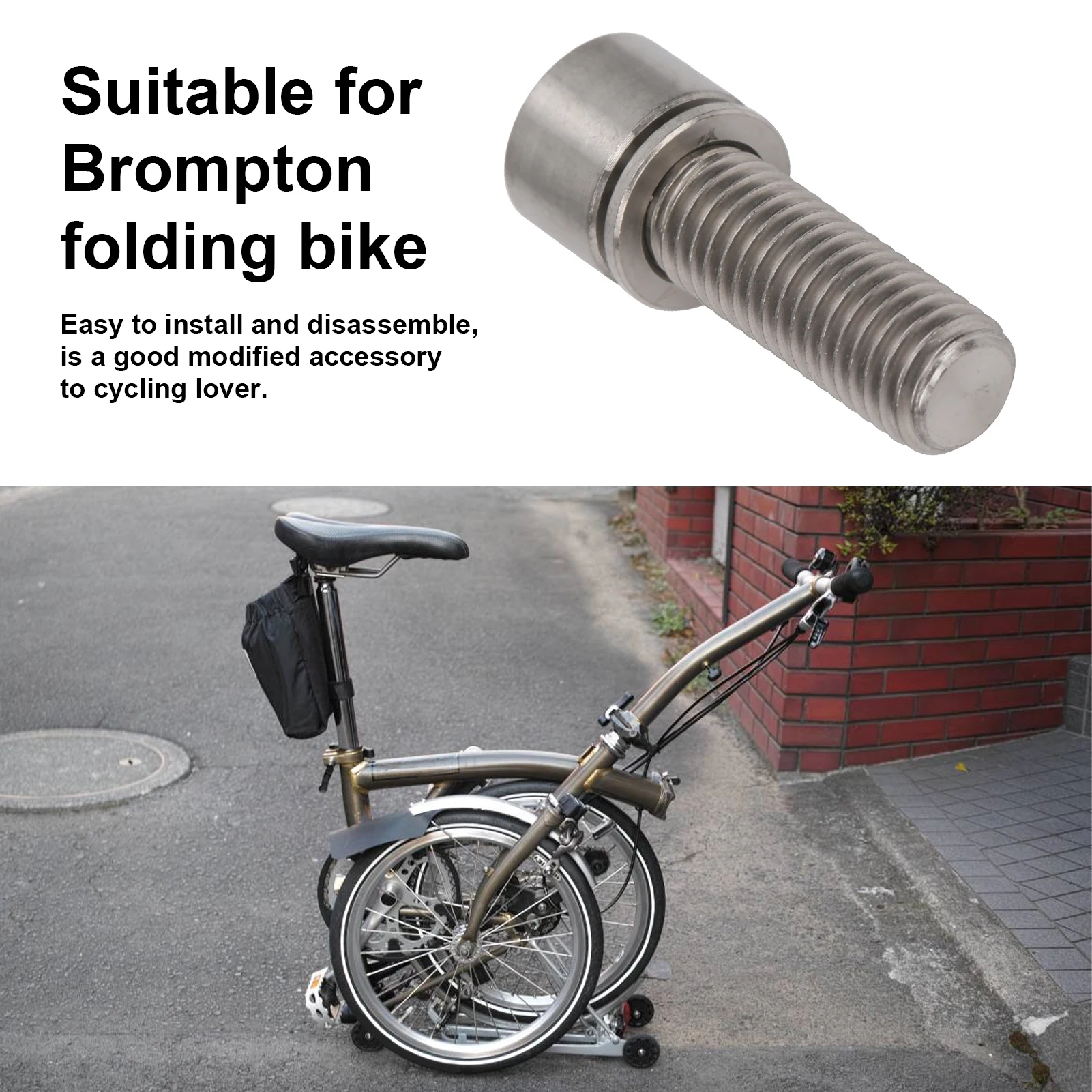 

Durable Cylindrical Head Titanium Alloy Handlebar Transverse Fix Screw Easy Using and High Quality for Brompton Folding Bike