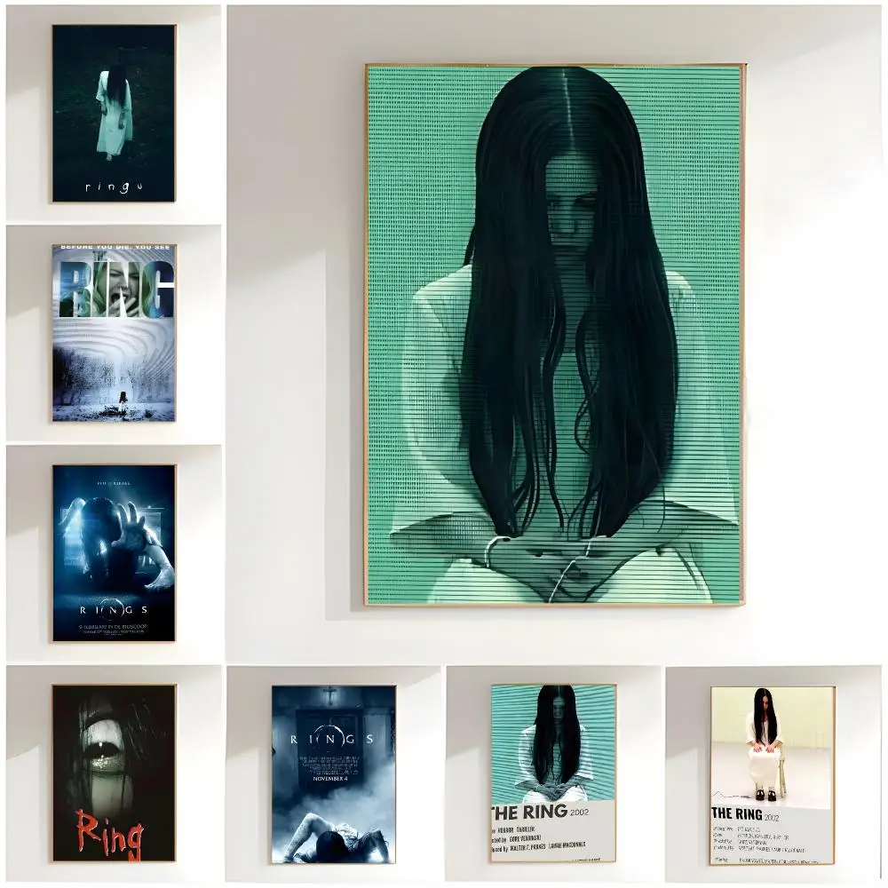 japanese horror r-Ring Poster Classic Wall Art  Home Decor  Peel and Stick Unframed