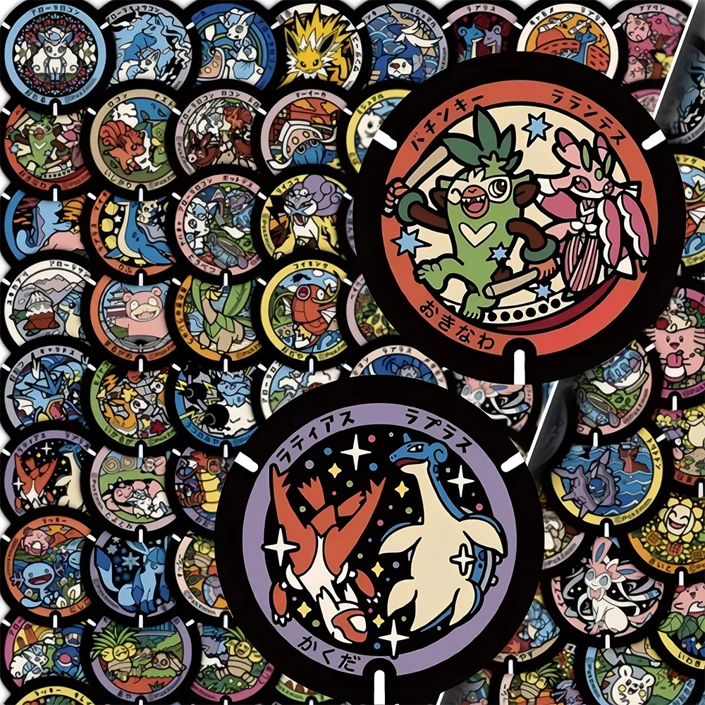 50/108Pcs Kawaii Pokemon Stickers Cute Pikachu Eevee Cartoon Decals for Laptop Phone Scrapbook Waterproof Kids Toy image 5