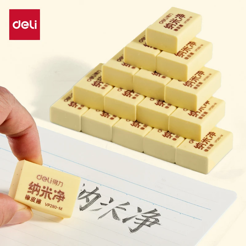Deli 6pcs PVC Pencil Erasers Mechanical Pencil Rubber Writing Art Drawing Erasers Office Supplies Stationery School Supplies
