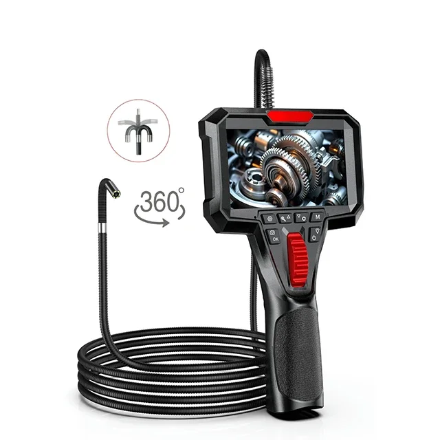 2026 New AOPICK 4.3 HD Digital Borescope 1080P IPS Screen 360° Two-Way Articulation CMOS Sensor Mini Camera SD Card Data Storage