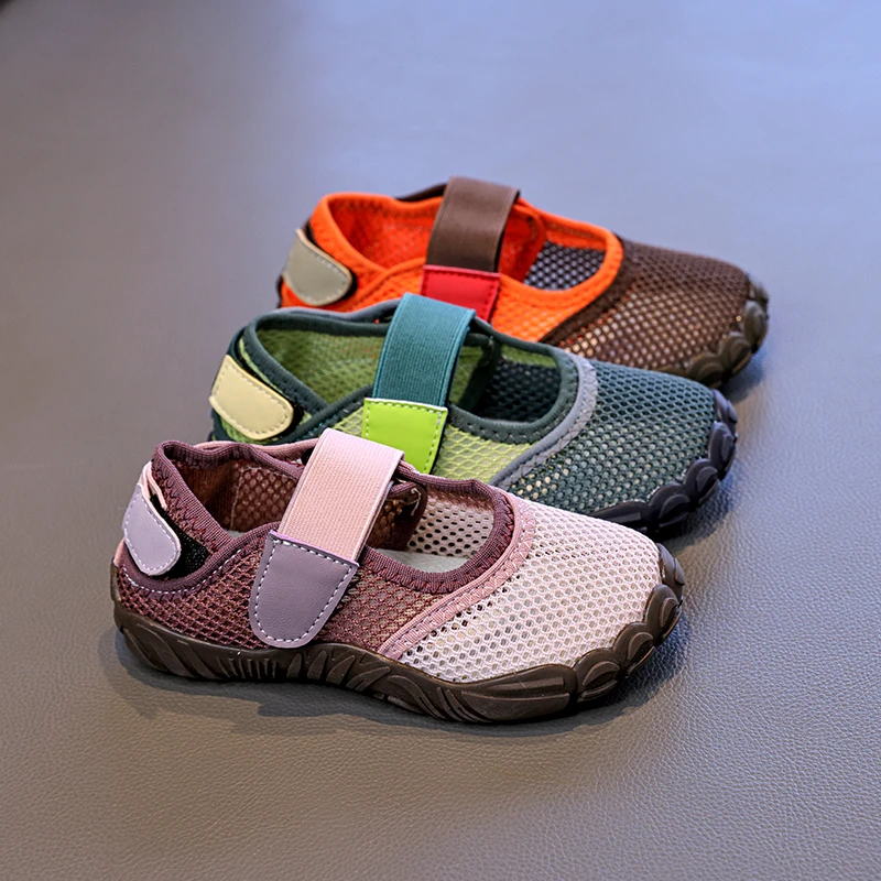 Children's Mesh Sneakers 2026 New Patchwork Outdoor Causal Shoes for Boys Girls Lightweight School Running Kids Sports Sandals