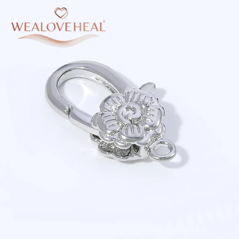 armband verschluss, 18K vergoldete Messing-Blumen-Karabinerhaken-Verbinder, Rosenfeder-Verschlüsse für DIY-Schmuckherstellung und Perlenarbeiten – Detail 19