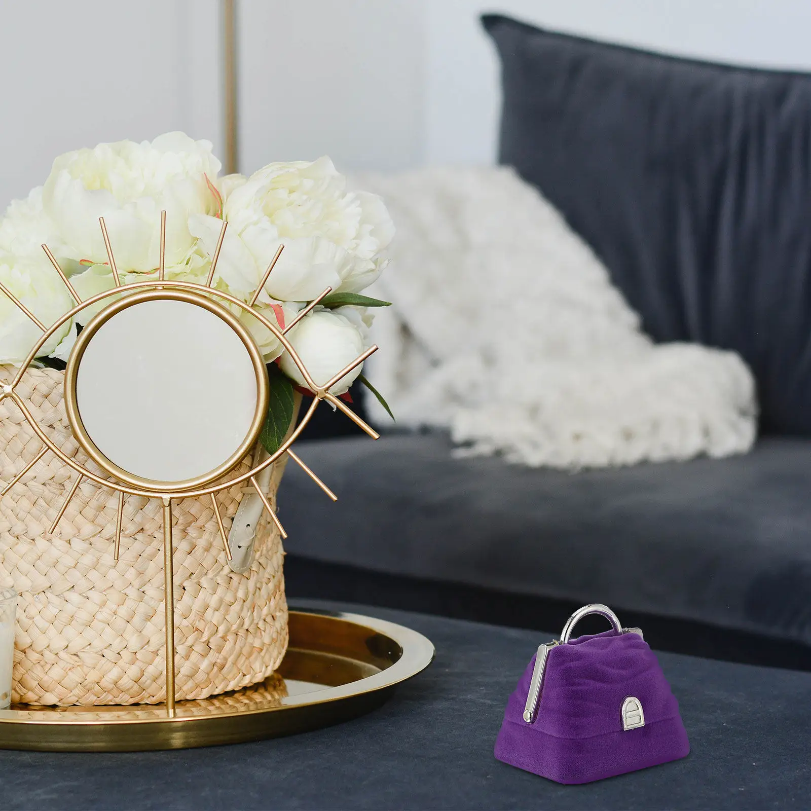 1pc Handbag Ring Box For Engagement Unique Jewelry Storage Case Valentine Gift Wedding Proposal Simulation Shape Holder Decor