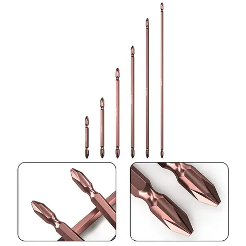 1pcs Alloy Steel PH2 Double-ended Cross Electric Screwdriver Bit 65/100mm/150mm/200mm/250mm/300mm For Pneumatic Screwdriver