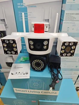 Cámara domo IP PTZ inalámbrica con detección de movimiento a todo Color, aplicación Yoosee de Triple lente de 6MP, WIFI, Monitor CCTV de seguridad para el hogar humanoide AI