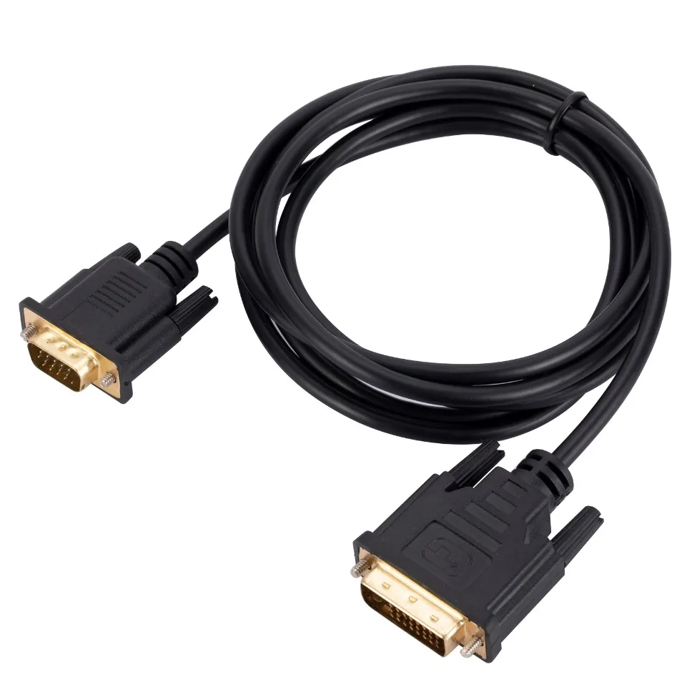 1080P DVI-D DVI do VGA Adapter konwerter kabla wideo 24 + 1 25Pin DVI do VGA 15Pin konwerter kabla do monitora Laptop