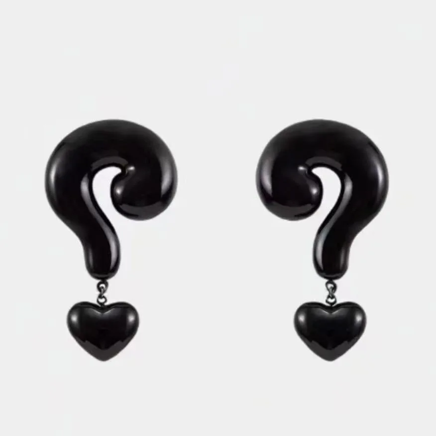 Europe And The United States New Fashion Design Question Mark Earrings Small Exaggerated Female Jewelry Gifts