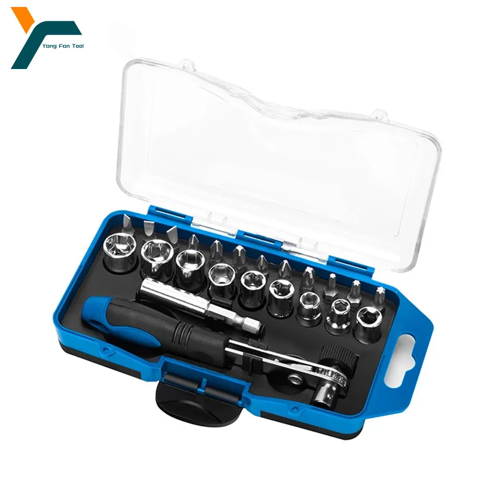 23 In 1 Mini Ratchet Bit Set Offset Ratchet Driver Wrench Screwdriver Socket Set Electric Device Repair Maintenance Tool Kit