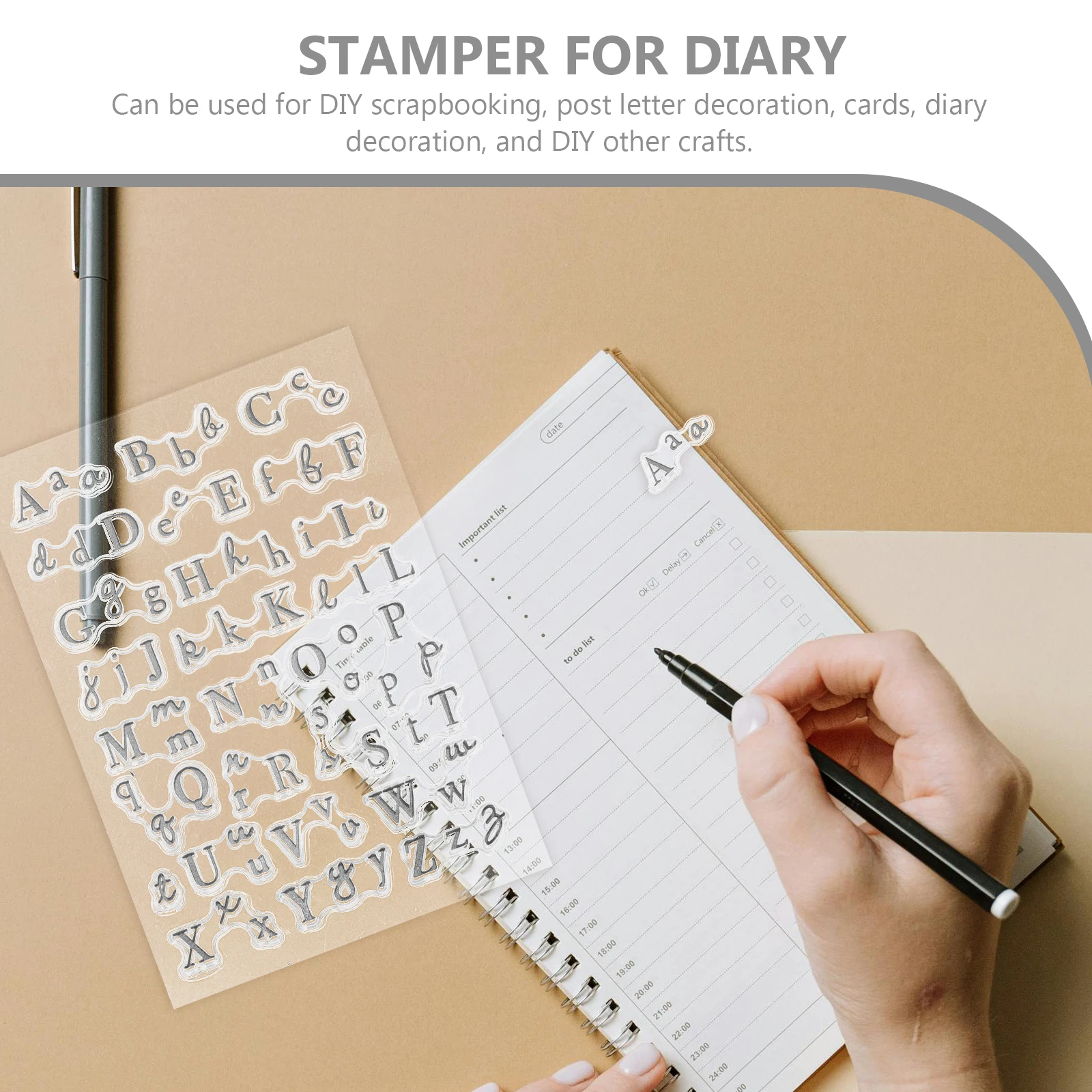 

1 Sheet Premium Quality Transparent Scrapbook Stamp Set Silicone DIY Stamps For Journals Letter Crafting Supplies