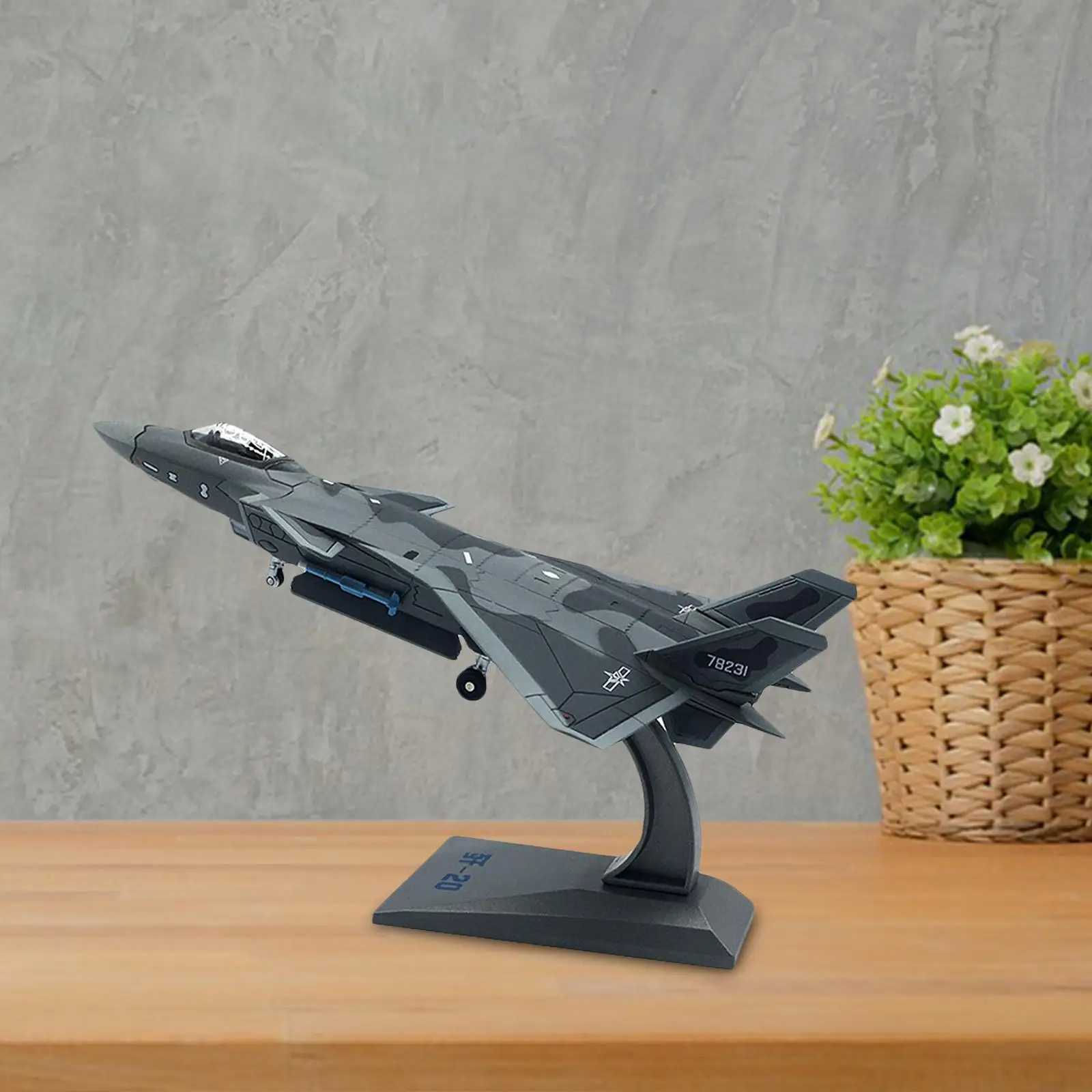 Aolly Diecast 1/100 Scale J-20  Diecast Model with Display Stand