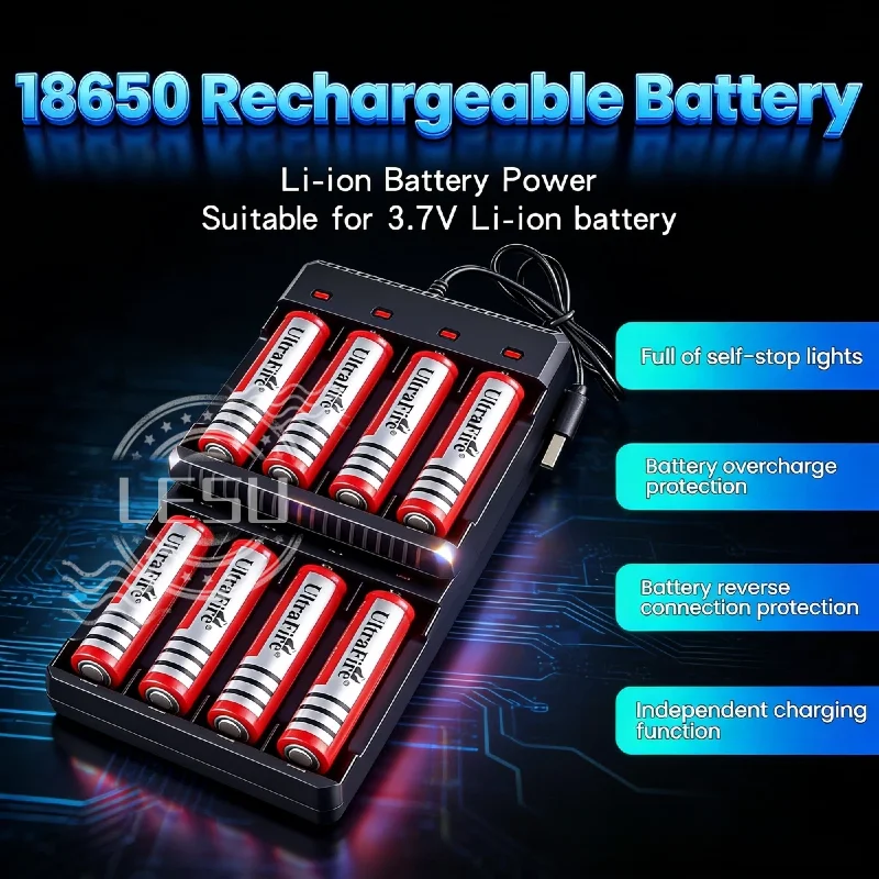 

High Capacity 3.7V 6800mAh 18650 Rechargeable Lithium Battery for LED Flashlight - Safe & Long Lasting Power