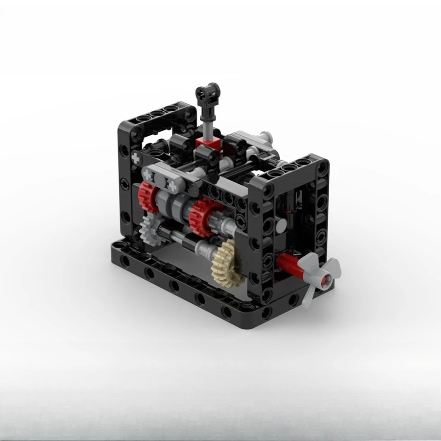 MOC Manual 6-Speed Transmission Technology Building Blocks Compatible Motor Gearbox Assembly Gear Toys Bricks DIY Gifts