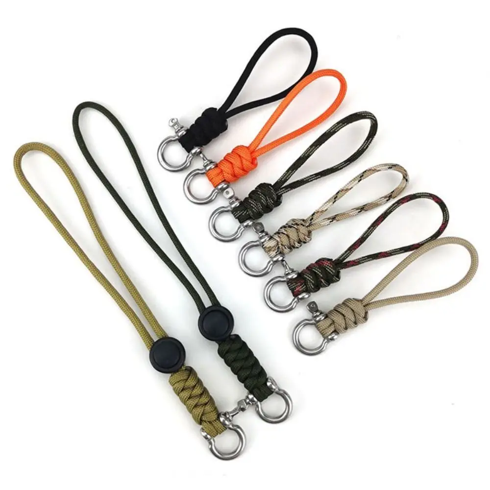 High Strength Paracord Anti-loss Keychain New 10 Styles Stainless Steel Lanyard Buckle Wrist Strap Outdoor Tool