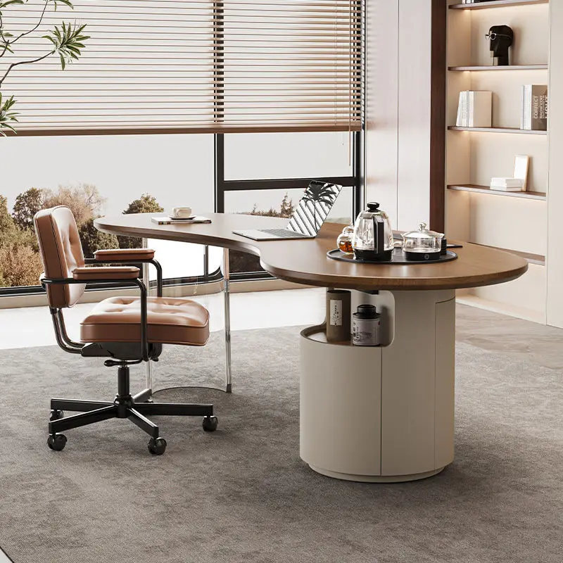 

Modern simple solid wood special-shaped office reception tea table and chair combination