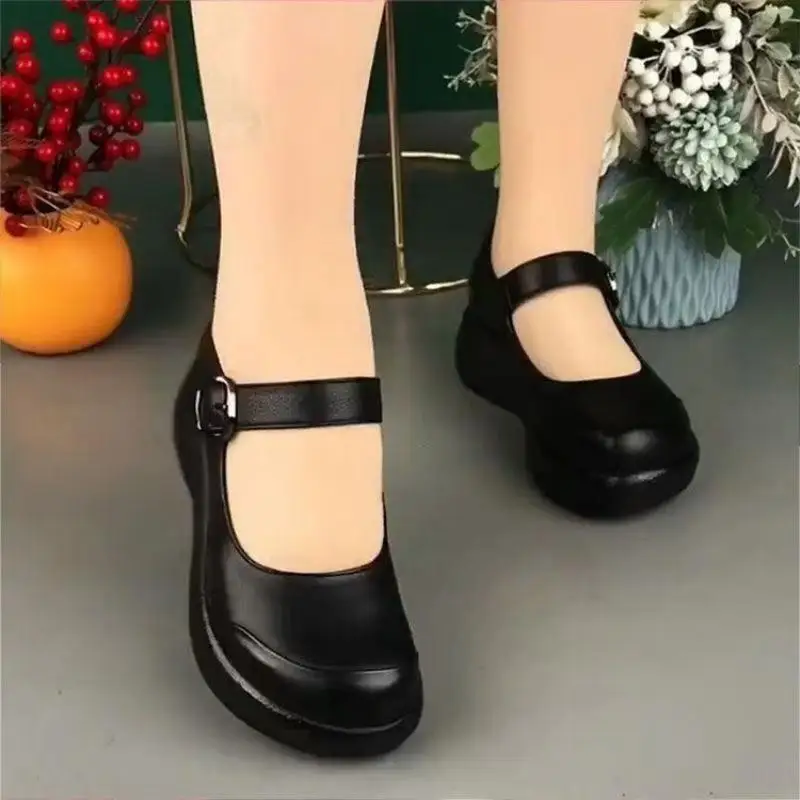

Women's Platform Mary Jane Flats Round Toe Single Strap Wedge Shoes Comfortable Work Shoes for Commuting