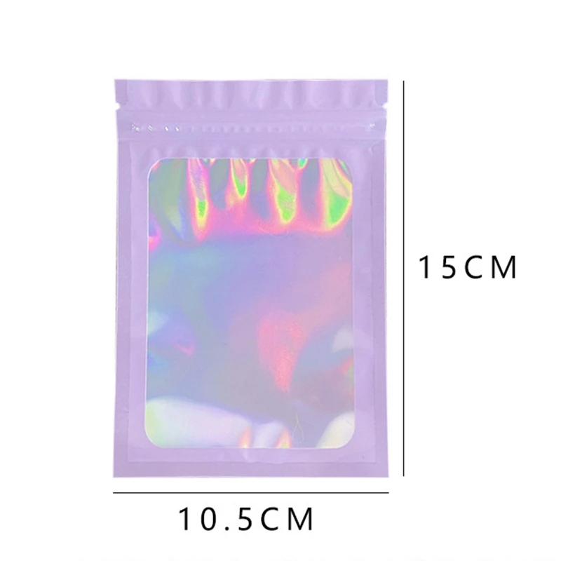 10 Pcs Laser Colorful Self Sealing Bags Jewelry And Cosmetics Sealing Packaging Storage Bags Waterproof Gift Packaging Bags