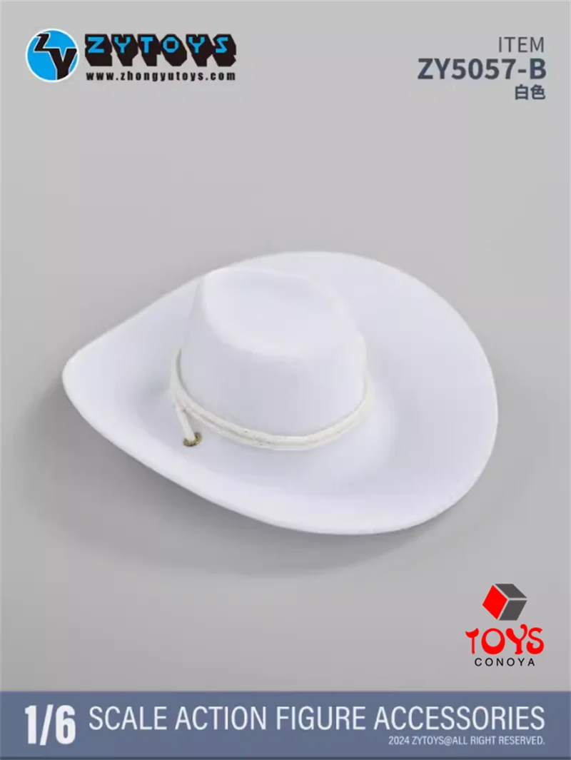 ZYTOYS-Casual Cor Sólida Chapéu Cowboy, Modelo de Acessórios de Roupa, Fit 12 ''Soldado, Action Figure Corpo, 1/6 Escala, Masculino, Chapéu De Cowboy