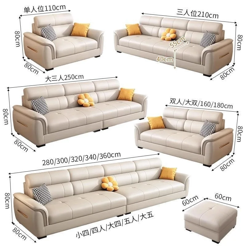 Leather Sofa Nordic New Cat Scratching Leather Sofa Living Room Straight Row Three Or Four Small Apartment Combination Sofa Livi