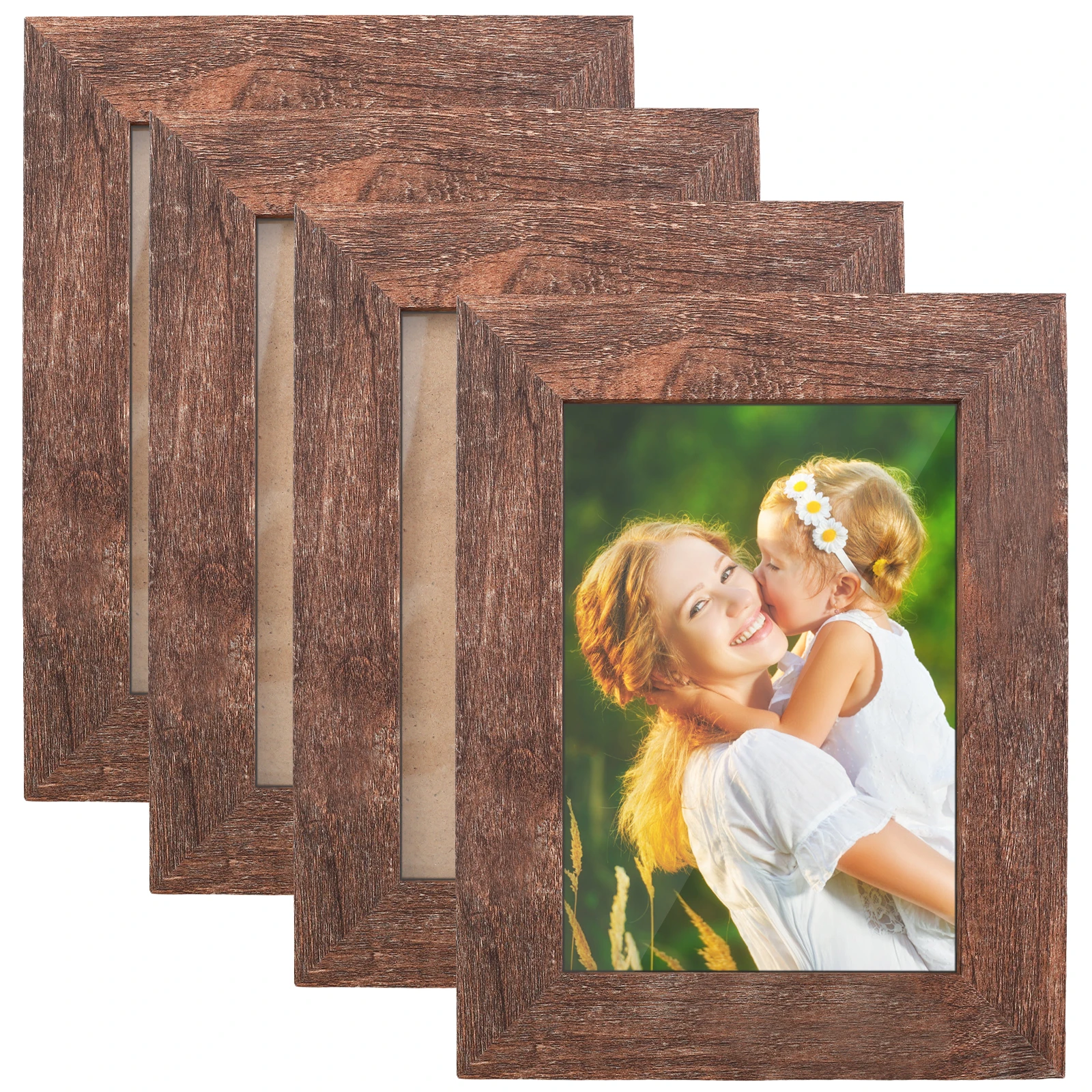 4Pcs Picture Frame 9×7 Inch Wood Picture Frame Creative Photo Display Frame Decorative Photo Frame Unique Picture Display Frame