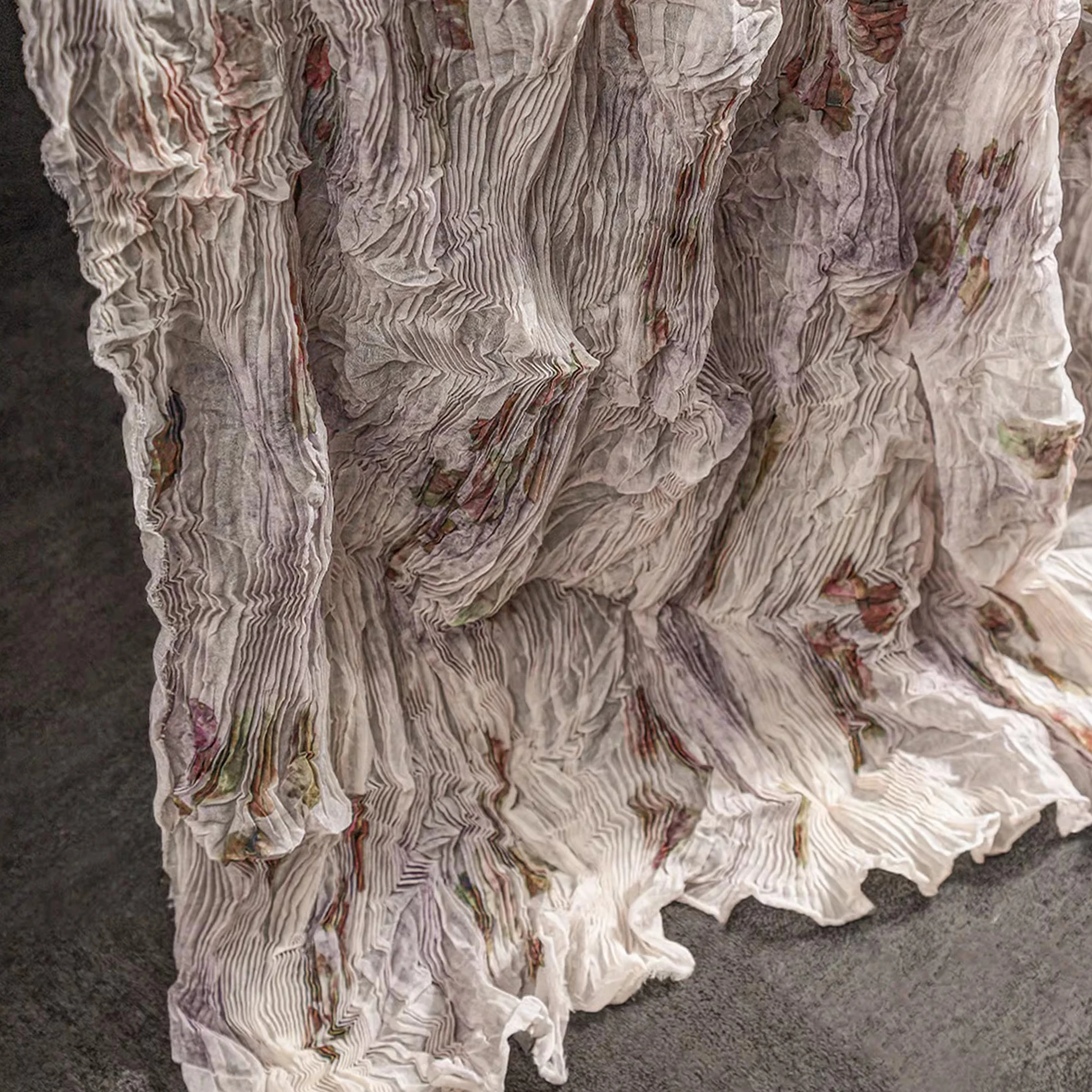 

Remnant Leaves, Toothpicks, Folded Cotton Yarn, Retro Miyake Texture Shirt, Dress, Cardigan, Clothing Designer Fabric