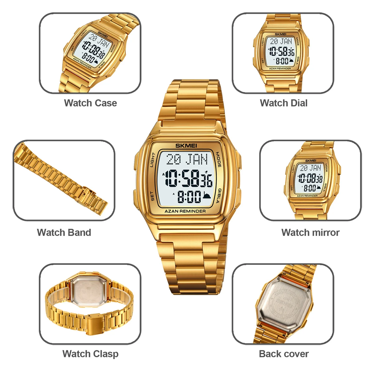 SKMEI 2240, мужские цифровые часы, часы со светодиодным дисплеем, часы с пилографией, напоминание о времени, функция направления, наручные часы для женщин