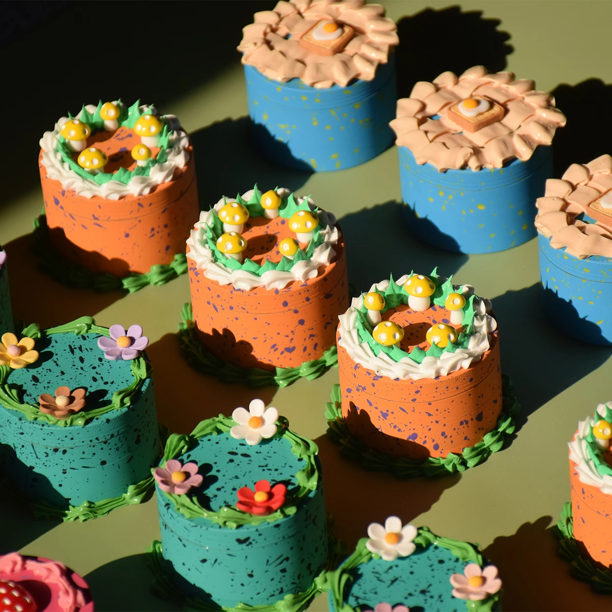 1 SetSpice Grinder Set Simulation Cake Series Creative Spice Grinder 1 Set Kitchen Metal Grinder 2.75 in 7cm
