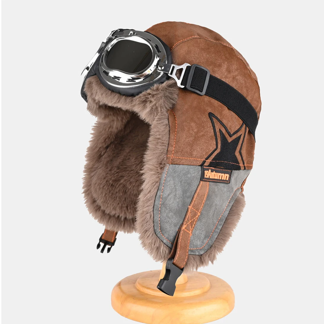 

Мужские зимние шапки с ушками, утолщенные зимние шапки с меховой подкладкой, мужские русские шапки-ушанки, двухцветный звездный принт