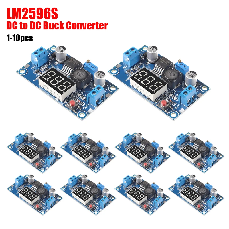 LM2596s Buck Converter DC zu DC Step-Down Spannungsregler Leistungsmodul 36V 24V 12V zu 5V2A Spannungsstabilisator mit LED-Anzeige