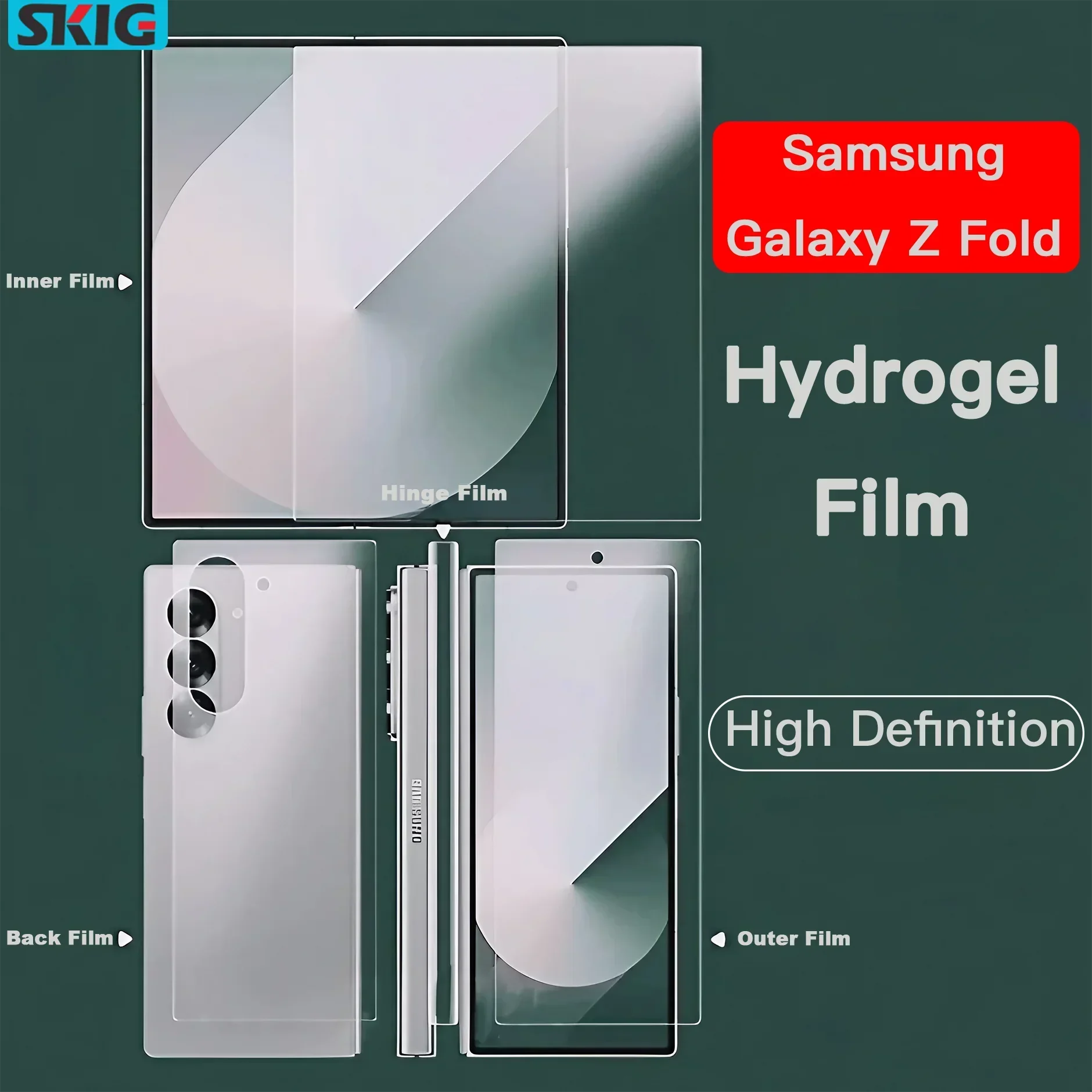 Image of Hydrogel Soft TPU Folie für Samsung Galaxy Z Fold 7 6 5 4 3 2 SE 5G – Schutzfolie für innere und äußere Scharniere sowie Displayschutz für den gesamten Körper