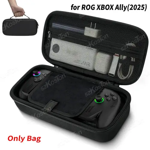 Estuche de transporte de gran capacidad para consola de juegos ROG XBOX ALLY, bolsa de almacenamiento de viaje dura EVA para accesorios de juegos ROG XBOX ALLY X