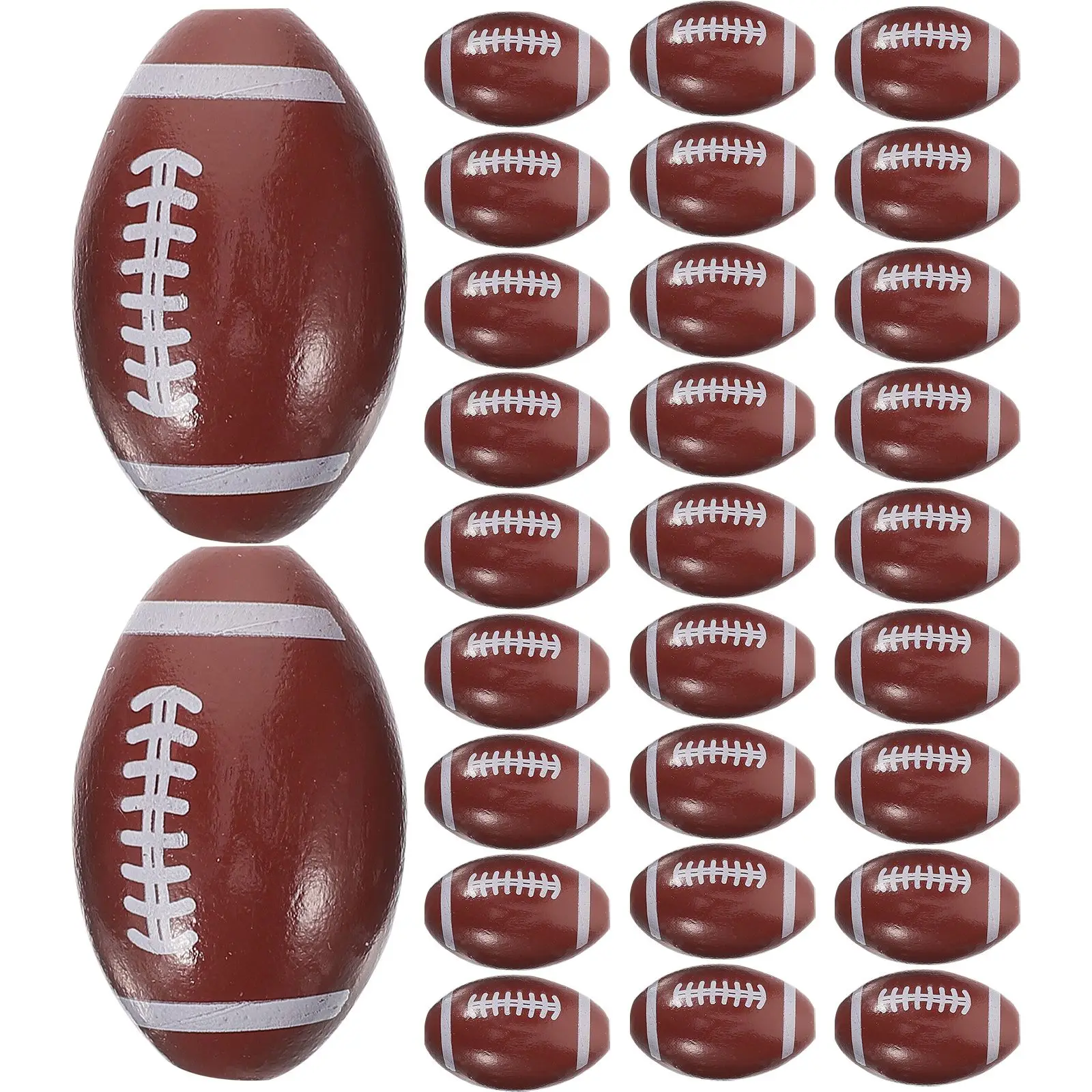 

50 Pcs Wooden Beads Football Shaped Sports Charms Spacer for Bracelets Necklaces DIY Jewelry Craft Projects Loose Bead Supplies