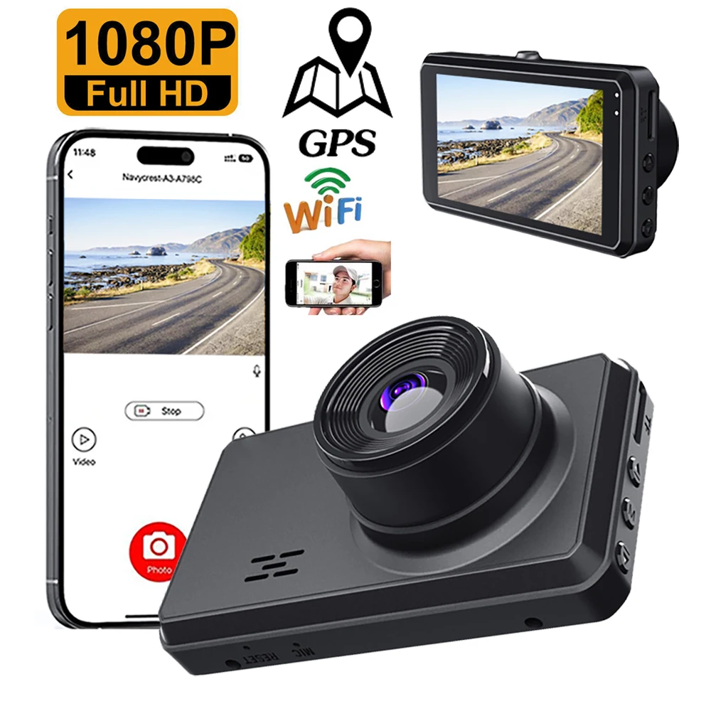 Car DVR WiFi Full HD 1080P Dash Cam Rear View Vehicle Camera Drive Video Recorder Night Vision Auto Dashcam GPS Car Accessories