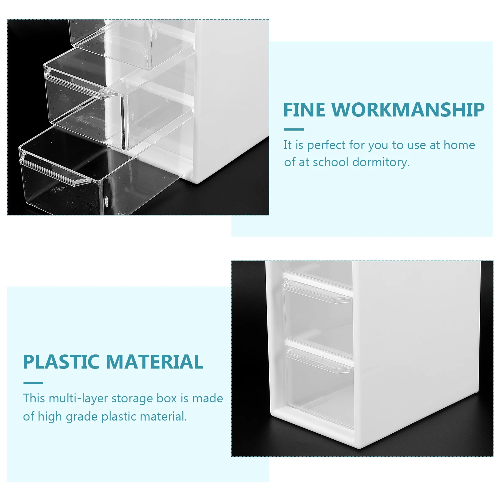 

Multi-Layer Drawer Style Storage Box Desktop Organizer Jewelry Case Transparent Multi-Purpose Storage