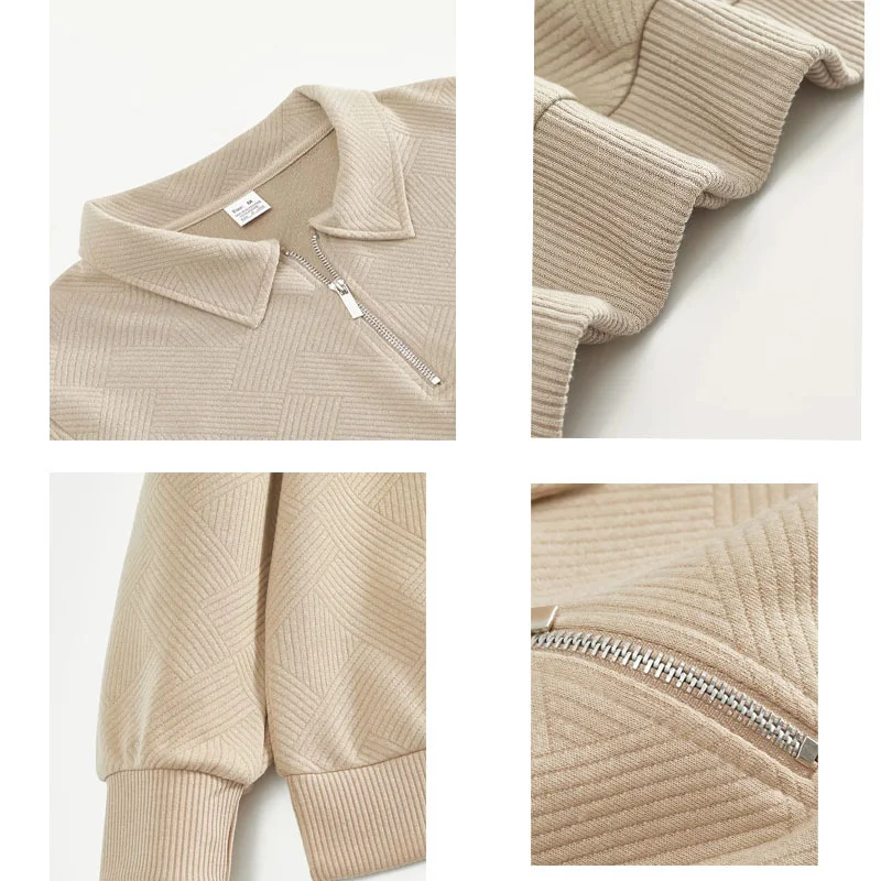Men's Quarter Zip Knit Sweater Polo Collar Long Sleeve Pullover Casual Solid Color Lightweight Jumper Spring Autumn view 6