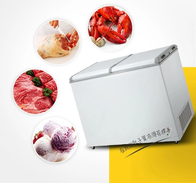 

7L ice double temperature double door large capacity refrigeration and freezing dual-purpose household and commercial