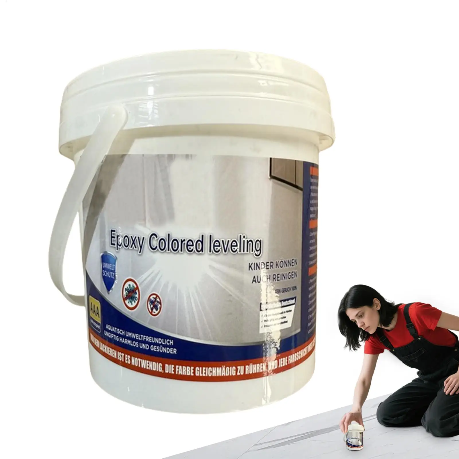 500ml Garage Floor Paint Epoxy Coloured Sand Floor Paint Water Based Self Leveling High Gloss Marble Effect Waterproof