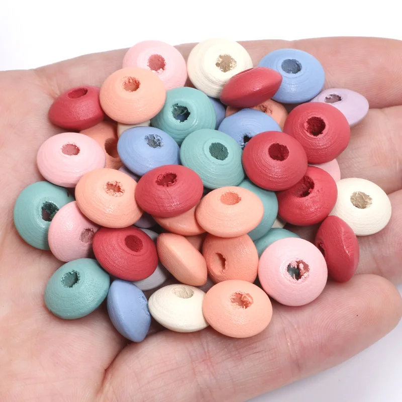 100/200pcs 8/12mm Abacus Shape Natural Wood Beads Flat Round Wooden Spacer Beads For Jewelry Making Diy Bracelet Necklace Craft