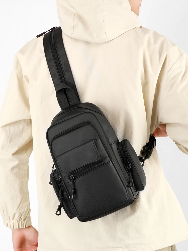 Modische Multifunktionale Brusttasche Fahrrad-Brusttasche Herren Mini-Rucksack Geeignet für Tägliches Pendeln Outdoor-Sport Reisen – Detail 4