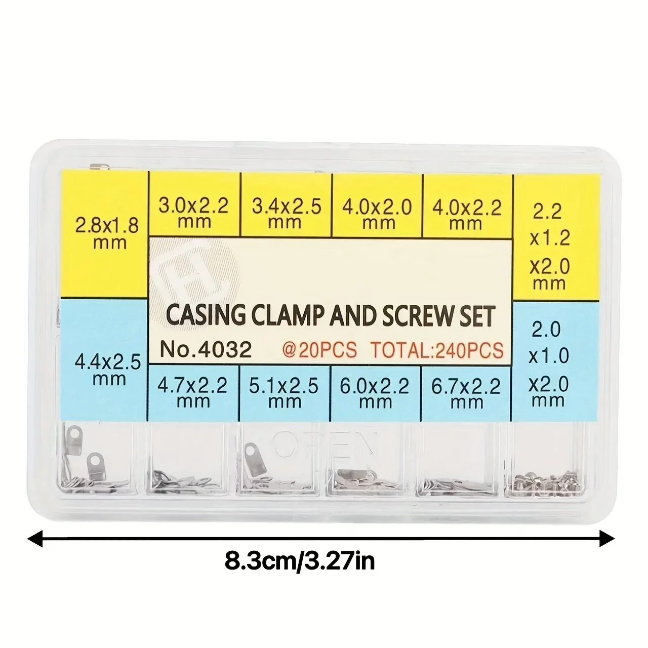 240Pcs Assorted Sizes Watch Casing Clamp and Screw Set for Professional Watch Repair, Maintenance and Restoration
