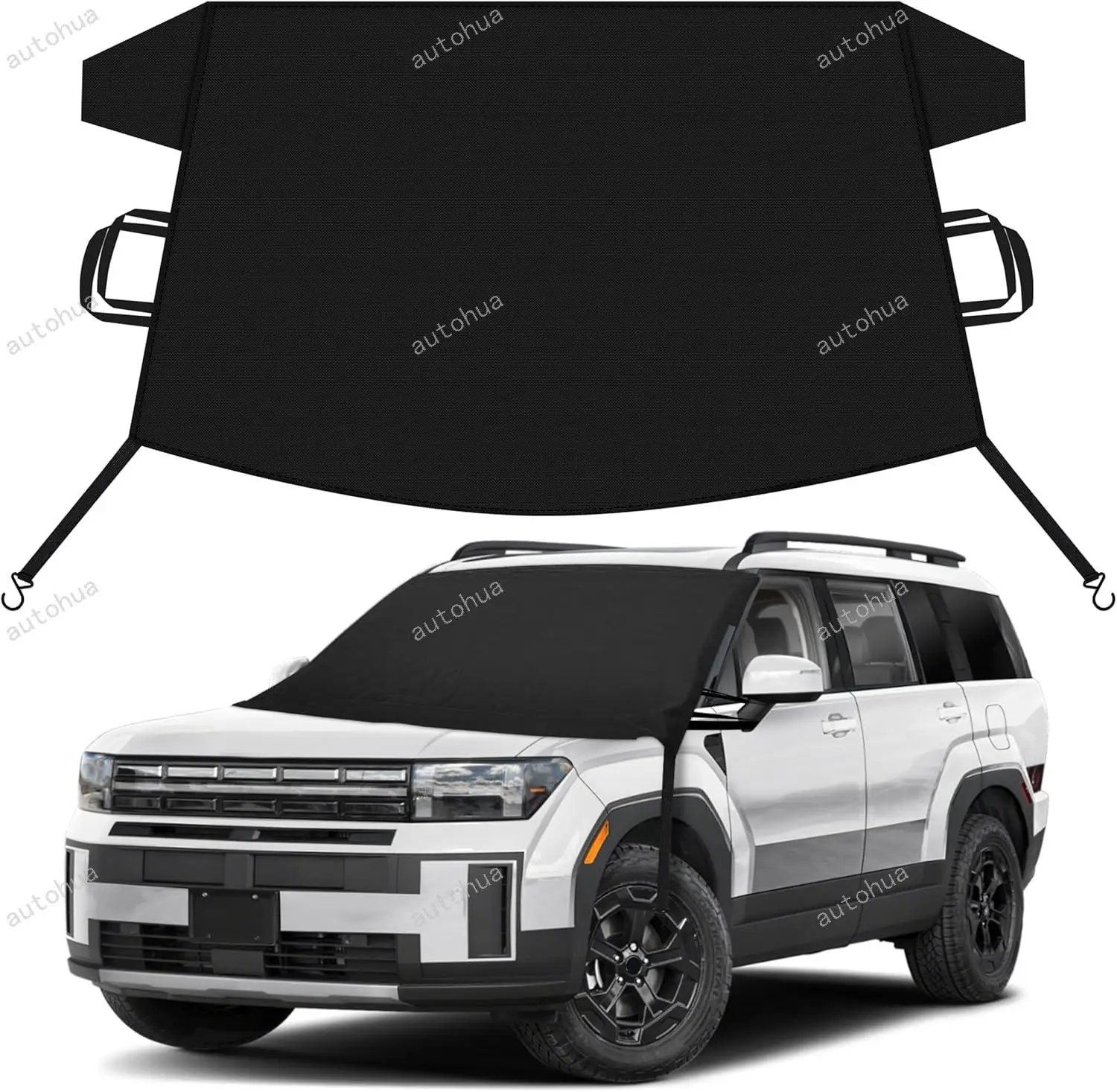 

Car Snow Cover for Hyundai Santa-Fe Windshield Cover for Ice Snow with Heavy-Duty 600D Oxford Car Cover, Waterproof & Anti-Slip,