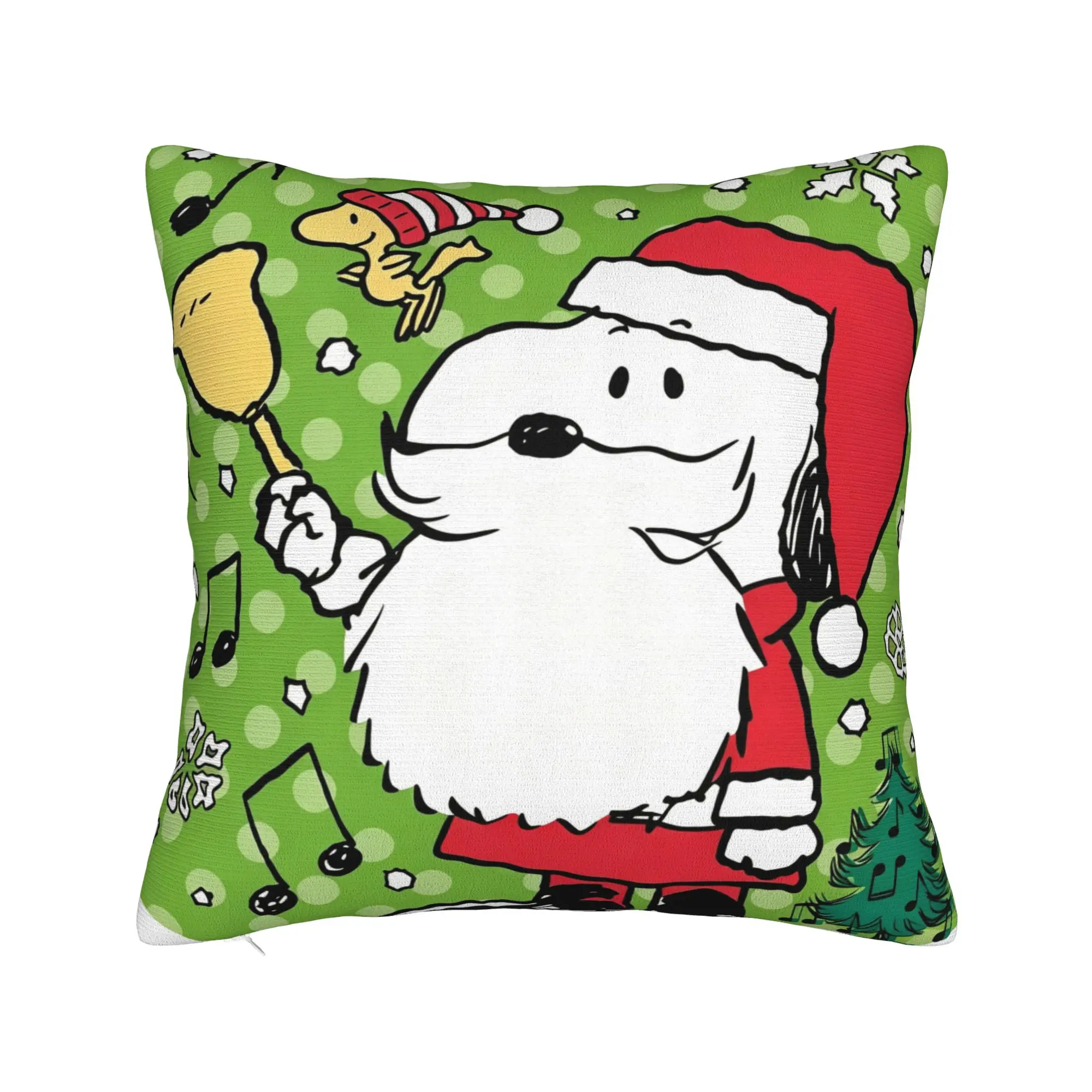 S-Snoopys Xmas Christmas Tree Square Pillow Cases  Cushion Covers Awesome Polyester Decor Pillowcase for Sofa 18