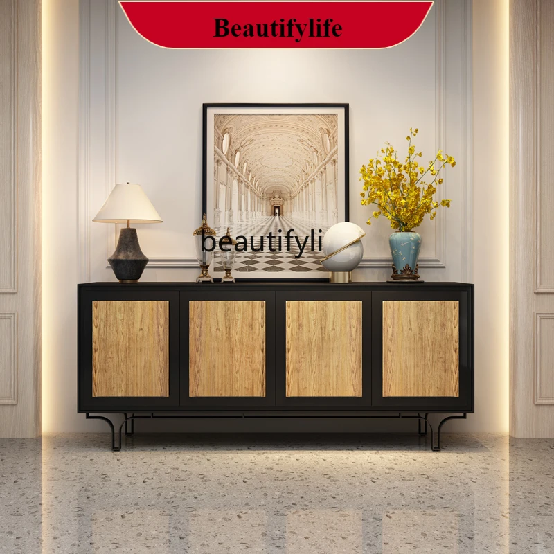 

G1218 Vintage Style Entryway Cabinet Italian High-End Villa Living Room French Retro Storage Decorative Cabinet