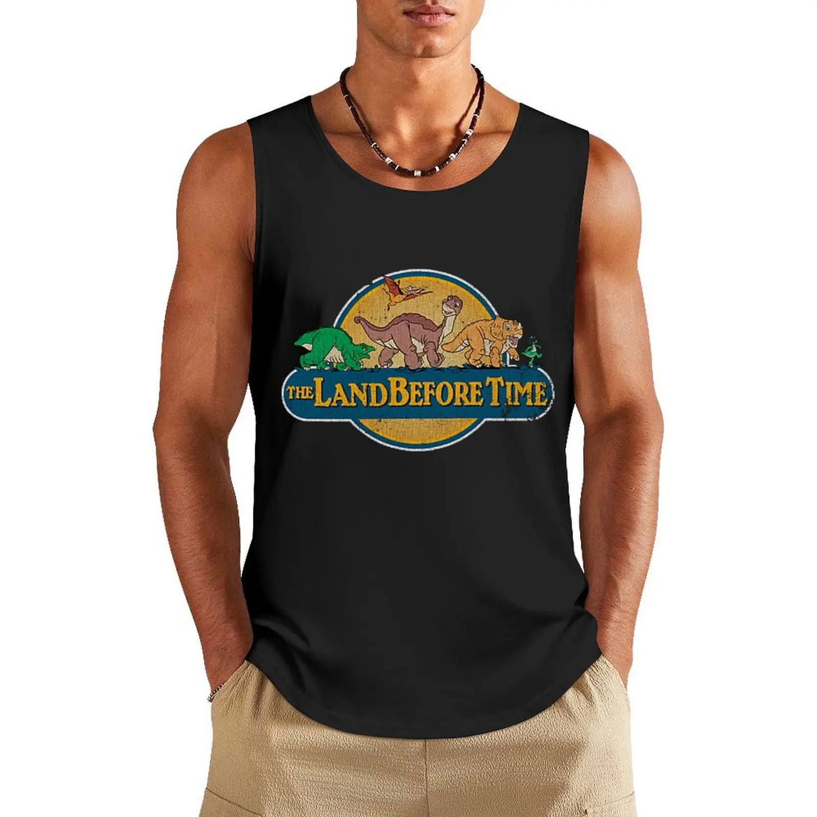 

Vintage The Land Before time Tank Top Men's t-shirt Men's fitness t-shirt Sportswear for men Man gym clothes